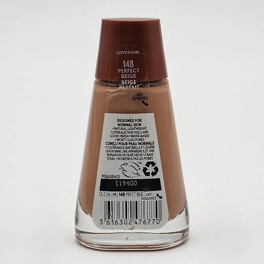 Covergirl Clean Liquid Foundation 148 Perfect Beige 1 Fl Oz Normal Skin New